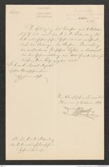k.k. naturhistorisches Hofmuseum, Intendanzakten 1885-1896 (Hauer), Aktenzahl Z.565/1890, Seite 1